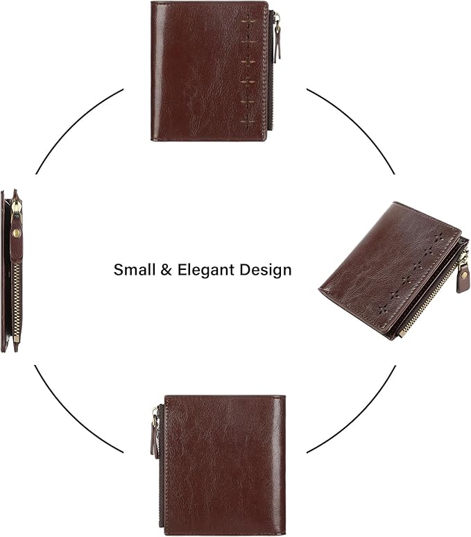 Lavemi Ultra Thin Small Compact Leather Womens Girls Wallets RFID Blocking Credit Card Holder for Women
