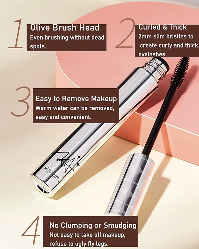 Mascara for Older Women 60 Plus,2 Pcs Black Brown Waterproof Volumizing Prime Mascara for Mature Women Volume and Length Long Lasting with Thinning Lashes Hypoallergenic Eyelash Makeup Sensitive Eyes