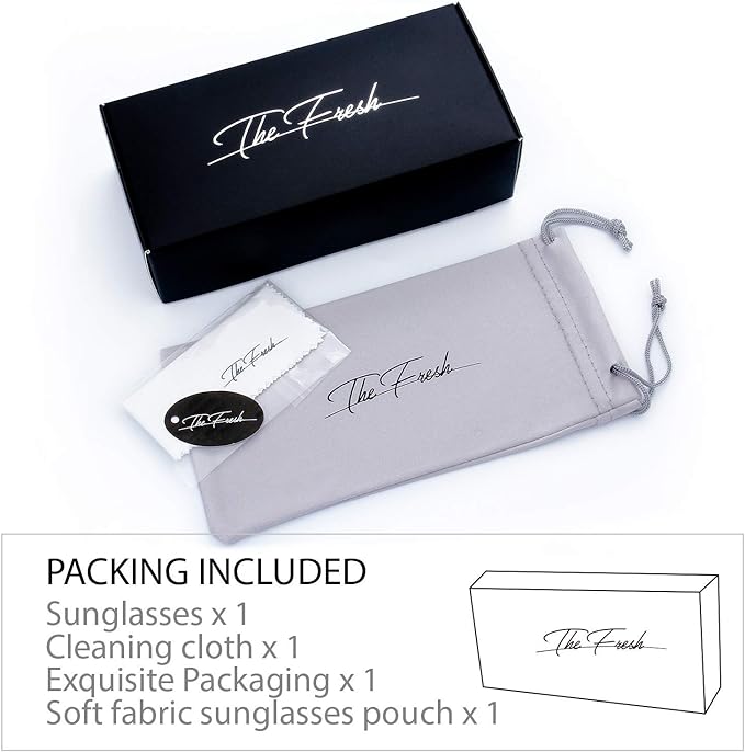 The Fresh Classic Aviator Frame Light Color Lens XL Oversized Sunglasses Gift Box