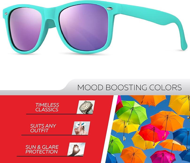 Retro Rewind Polarized Sunglasses for Men and Women - UV Protection Classic Sun Glasses