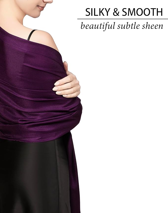 Achillea Soft Silky Pashmina Scarf for Women – Shawl Wrap for Evening Dresses, Bridesmaids, Weddings & Everyday Wear