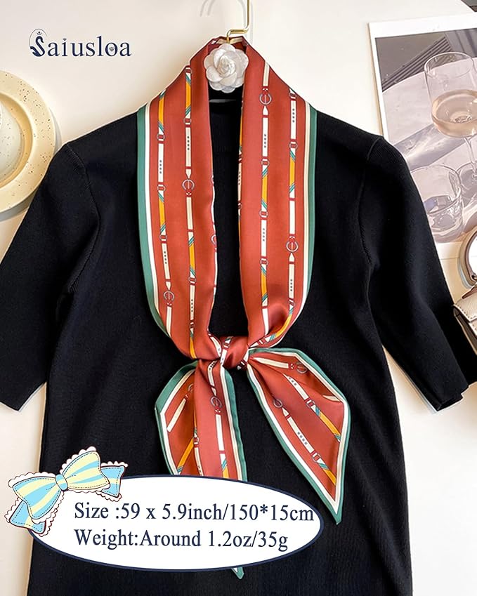 Purse Scarf For Handbags Head Scarves For Women's Hair Bags Scarfs Long Skinny Scarves Fashion Silky