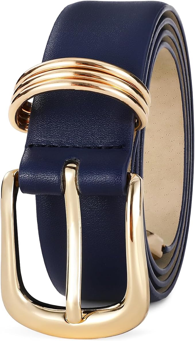 Belts for Women with Gold Buckle Faux Leather Belts Fashion Casual belts for jeans