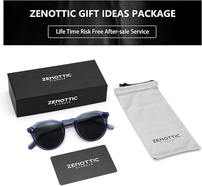 ZENOTTIC Vintage Round Polarized Sunglasses for Men Women UV400 Protection