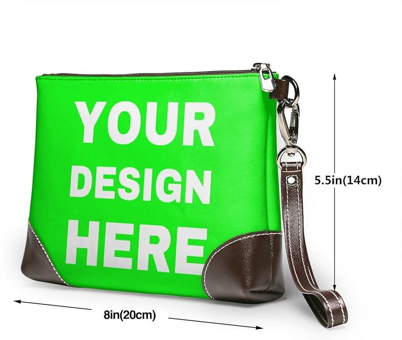 Custom Leather Wristlet Personalized Wallets For Women Men Wristlet Handbags Customized Clutch Purses For Women