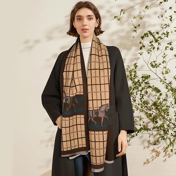 EXTREE Scarfs for Women Pashmina Silky Shawl Wrap for Evening Dressing Blanket Open Front Poncho Cape