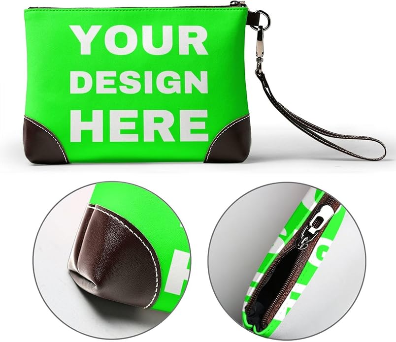 Custom Leather Wristlet Personalized Wallets For Women Men Wristlet Handbags Customized Clutch Purses For Women