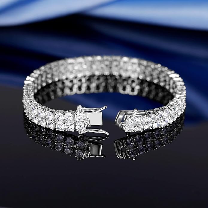 18K Platinum Authentic Full Diamond Bracelet Paired with Pure Natural Moissanite Diamonds, Versatile and Trendy Jewelry for Women