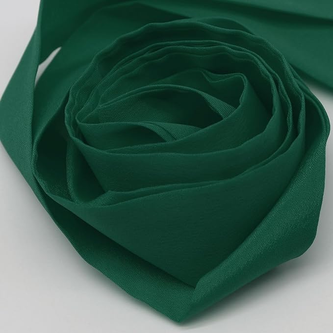 Long Satin Neckerchief Versatile Ribbon Tie Neck Scarf Solid Color Skinny Womens Tie