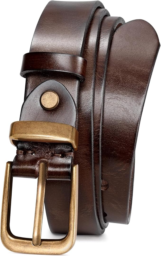 JASGOOD Women Belt Genuine leather Belt with Vintage Metal Buckle,Ladies Full Grain Leather Belt for Jeans Pants