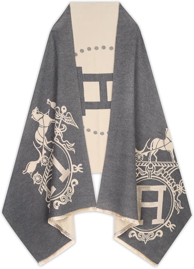 EXTREE Scarfs for Women Pashmina Silky Shawl Wrap for Evening Dressing Blanket Open Front Poncho Cape