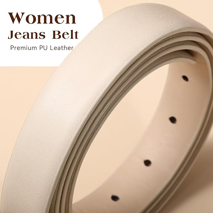 SANSTHS Women Belt for Jeans with Gold Oval Buckle, Thin Belt for Dresses Pants, Adjustable Waist Belt for Daily Fashion