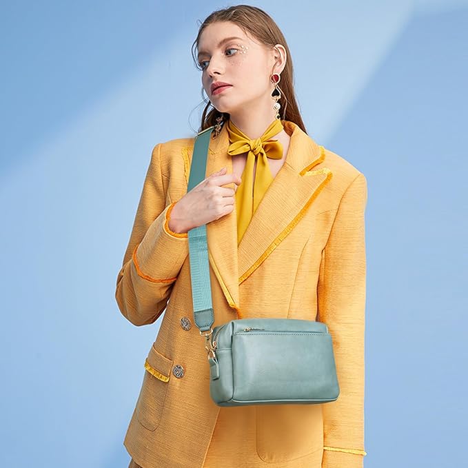 SENDEFN Leather Crossbody Bag for Women Small Clutch Purses Crossbody Shoulder Handbag Wallet Purses RIFD Card Slots