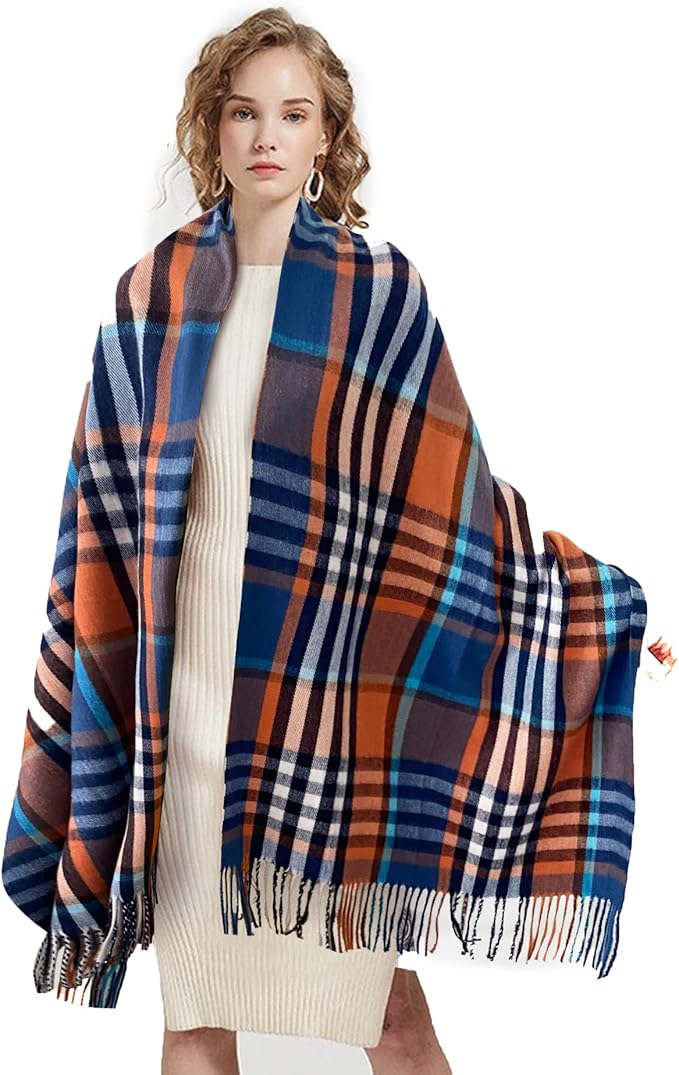 EXTREE Scarfs for Women Pashmina Silky Shawl Wrap for Evening Dressing Blanket Open Front Poncho Cape