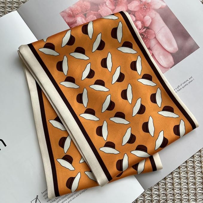 Silk Head Scarf for Hair Fashion Headwrap for Women Lightweight Neck Tie