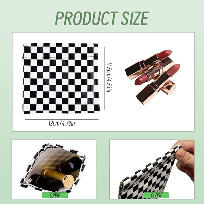 3 PCS Small Makeup Bag for Purse, Mini Portable Cosmetic Bags for Women, Coin Purse Lipstick Cosmetic Accessories Organizer, Small Travel Kit Storage Pouch