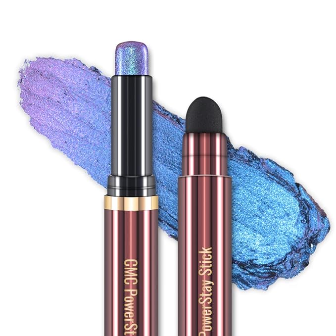 CHARMACY Duochrome Glitter Eyeshadow Stick, Chameleon Metallic Shimmer Smoky Eye Shadow, Long-Lasting Water-Resistant Formula, High Pigmented, Built-in Smudger #03