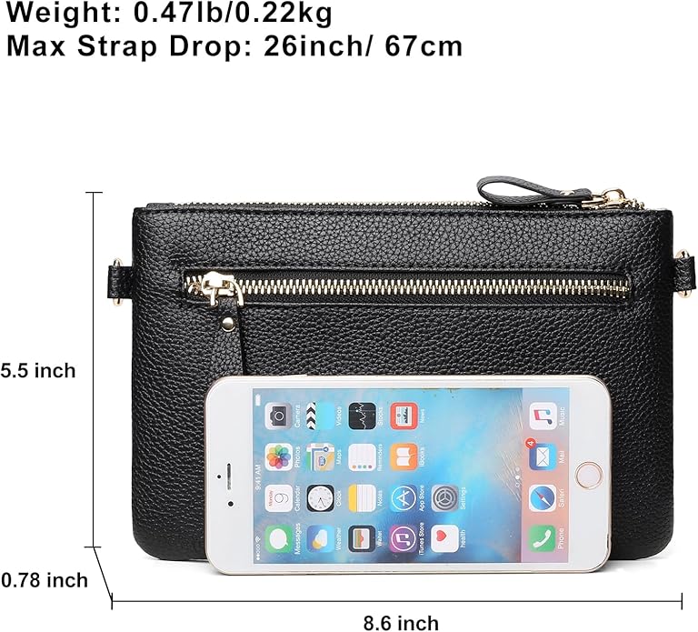 SENDEFN Leather Wristlet Clutch Small Women Crossbody Shoulder Bag Wallet Purses RIFD Card Slots