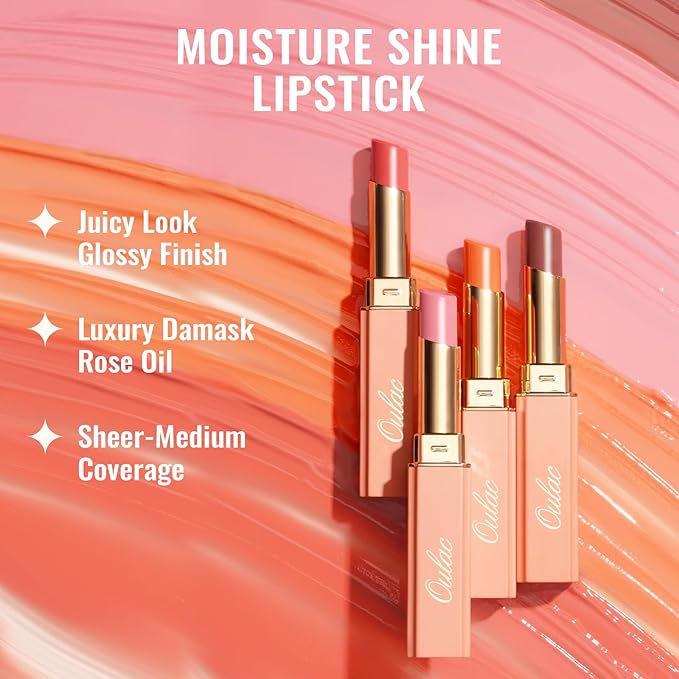 Oulac Light Black Lipstick for Women - 2 in 1 Glossy Ink Black Tinted Lip Balm,Semi-Transparent Hydrating Lip Gloss, Shine Juicy Finish Vegan 2.2g/0.07oz (27)