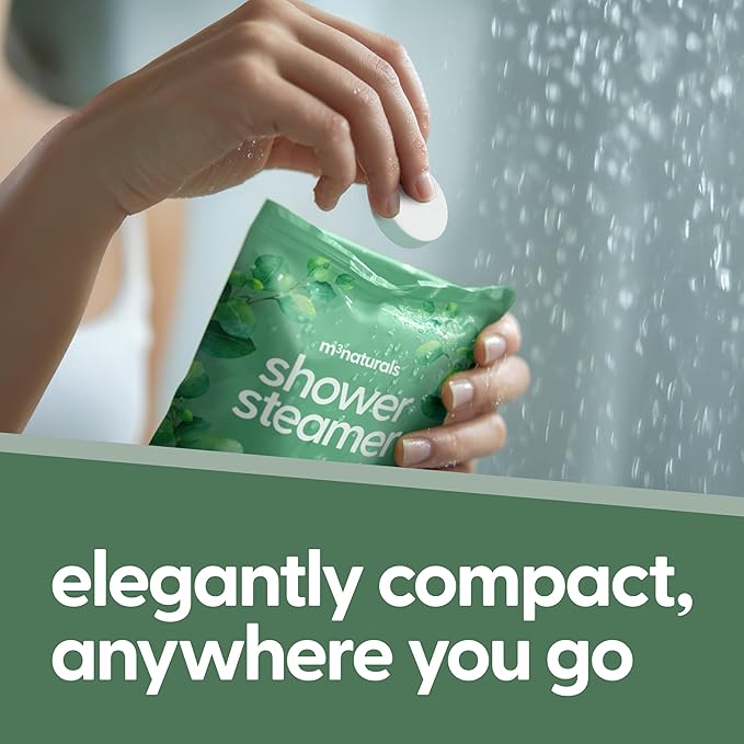 Eucalyptus Aromatherapy Shower Steamers – Supports Sinus Relief, Relaxation, Sleep, and Post-Workout Recovery – 14 Individually Wrapped Essential Oil Tablets by M3 Naturals