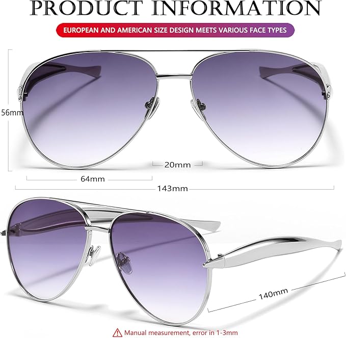 AIEYEZO Gold Aviator Sunglasses for Women Men Oversized Thick Frame Sun Glasses Fashion Retro Sardine Pilot Shades