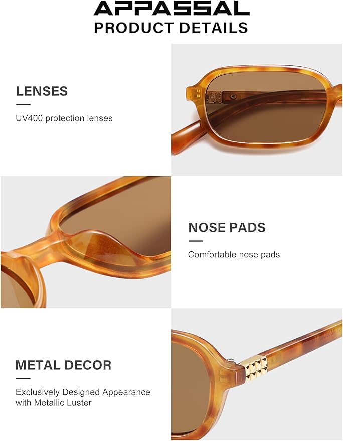 Retro Rectangular Sunglasses for Women Vintage Fashion Trendy Funny Small 90s Square Sunnies 2025 AP3698