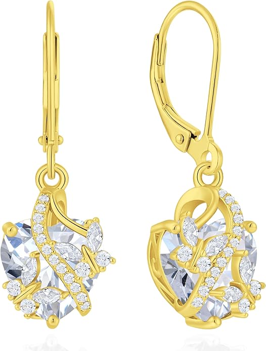 Butterfly Earrings for Women 925 Sterling Silver Heart Earring Birthstone Jewelry