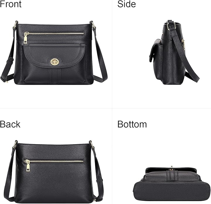 Over Earth Genuine Leather Crossbody Bags for Women Trendy Purses and Ladies Shoulder Handbags