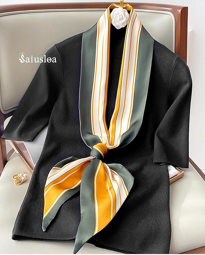 Purse Scarf For Handbags Head Scarves For Women's Hair Bags Scarfs Long Skinny Scarves Fashion Silky