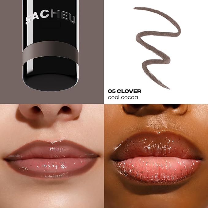 Sacheu Lip Liner STAY-N Peel Off Lip Stain — Long Lasting Waterproof Lip Tint with Hyaluronic Acid & Vitamin E — Transfer Proof Matte Finish, Vegan & Cruelty-Free (Deep Bundle)