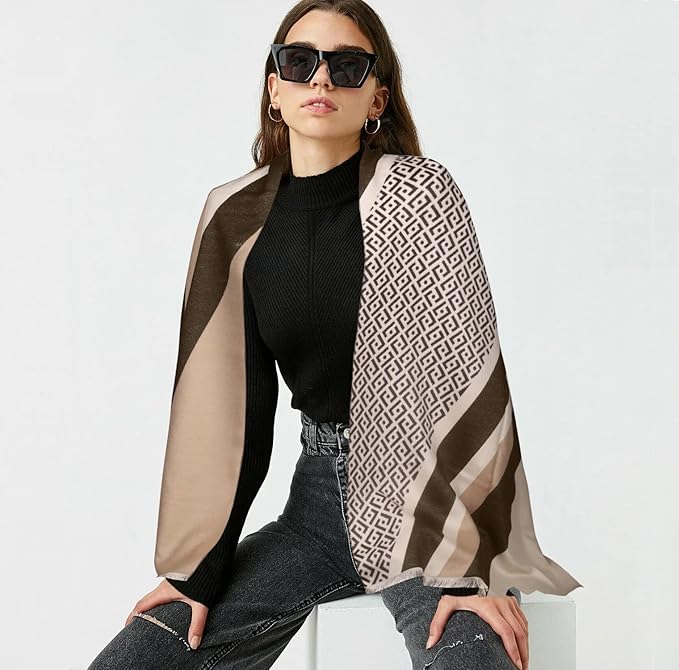 EXTREE Scarfs for Women Pashmina Silky Shawl Wrap for Evening Dressing Blanket Open Front Poncho Cape
