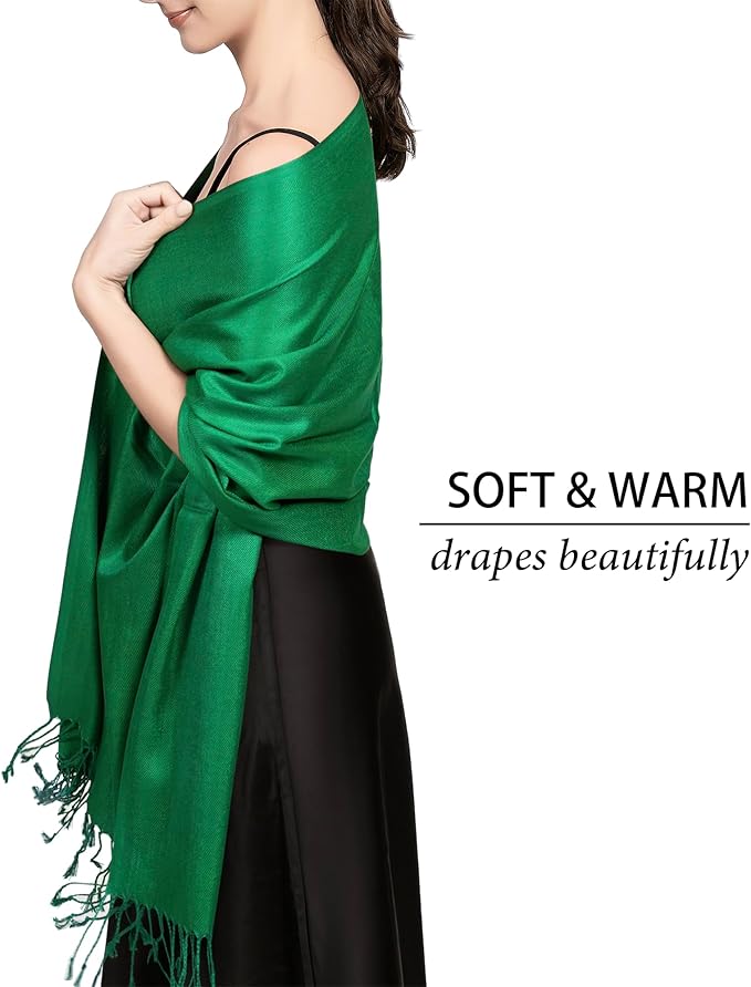 Achillea Soft Silky Pashmina Scarf for Women – Shawl Wrap for Evening Dresses, Bridesmaids, Weddings & Everyday Wear