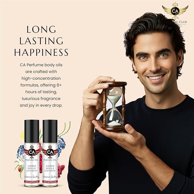 CA Perfume Impression of Le Male for Men Eau De Parfum Amber Fougere Scent Long Lasting Cologne for Men Travel Size TSA Ready for Day and Night Wear 0.33 Fl Oz 10ml (Pack of 2)