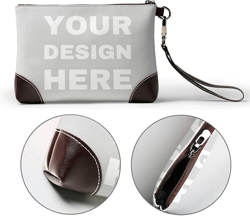 Custom Leather Wristlet Personalized Wallets For Women Men Wristlet Handbags Customized Clutch Purses For Women