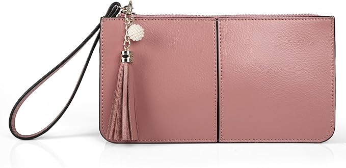 befen Genuine Leather Wristlet Clutch for Women Ultra-Slim Ladies Credit Card Holder Wallet Purses with RFID Protection