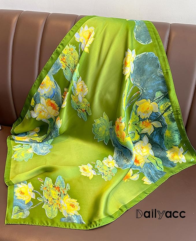 Dailyacc Hair Bandanas Scarf For Women Lightweight Fashion Neck Silk Satin Head Scarves For Sleeping Handbags Scarf