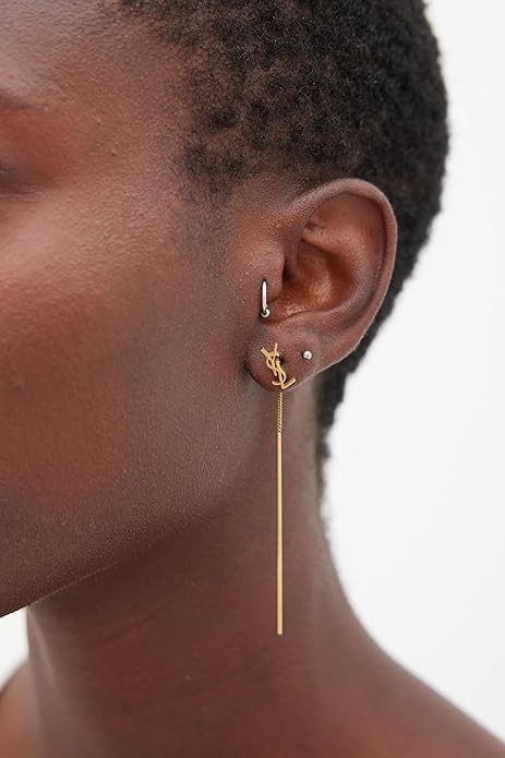 18K Gold Plated Letter Threader Earrings for Women, Dainty Long Chain Tassel Drop Earrings, Elegant Jewelry for Wedding, Party & Everyday Wear