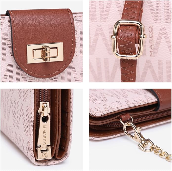 MKP COLLECTION Women Small Crossbody Shoulder Bag Zip Wallet Purse Handbags Clutch Credit Card Holder with Chain Strap