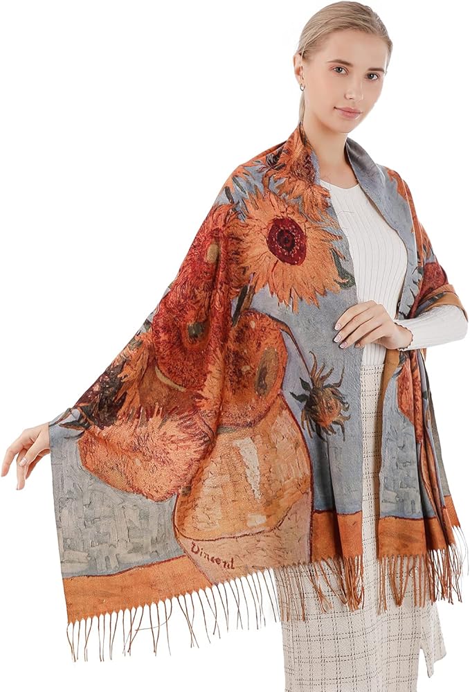 Scarf Shawl Wraps for Women Pashmina Soft Cashmere Scarf Printed Large Blanket Scarf Warm for Fall Winter