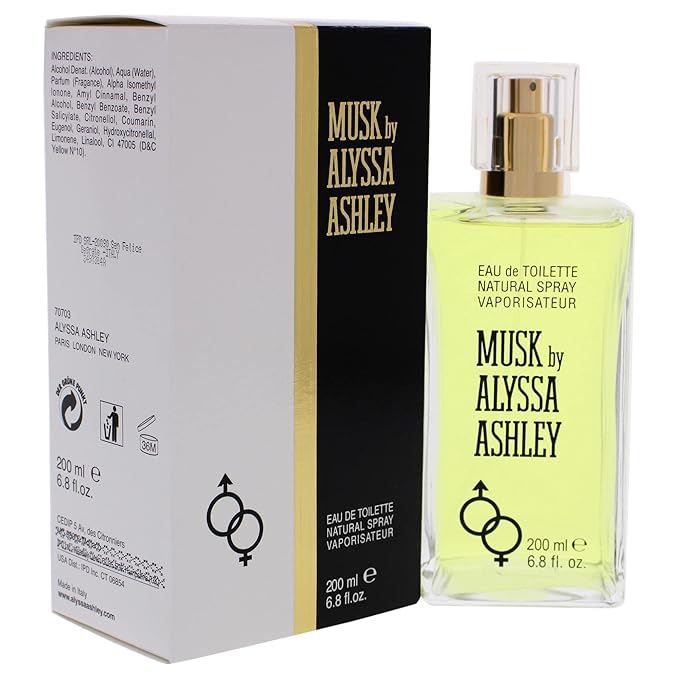 Alyssa Ashley Musk - Perfume for Men and Women with Citrus and Sicilian Bergamot - Long Lasting - Womens Fragrances - 6.8 oz EDT Spray