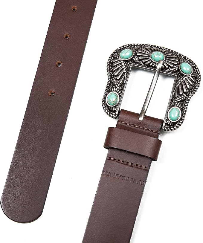 Lucky Brand Women's Western-Inspired Leather Belt | Classic | American Heritage | Casual | Vintage | Cowboy