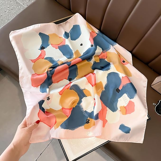 27.5 Inches Satin Bandanas Head Scarf for Women Silk Neck Scarves Accessories for Sleeping Handbags Scarf