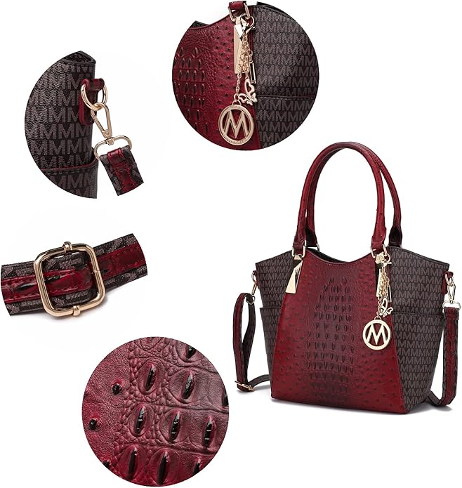 MKF Collection Tote Bag for Women Vegan Leather Shoulder Bag – Top-Handle Purse, Ladies Handbag by Mia K