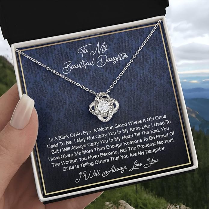 VIRAGIL To My Daughter Gift Necklace From Dad or Mom - Badass Daughter Jewelry With Heartfelt Message & Elegant Box