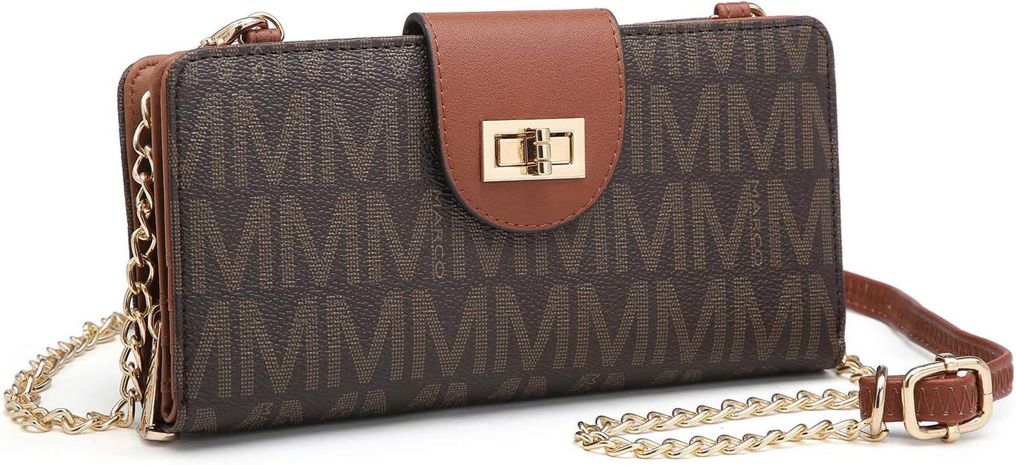 MKP COLLECTION Women Small Crossbody Shoulder Bag Zip Wallet Purse Handbags Clutch Credit Card Holder with Chain Strap