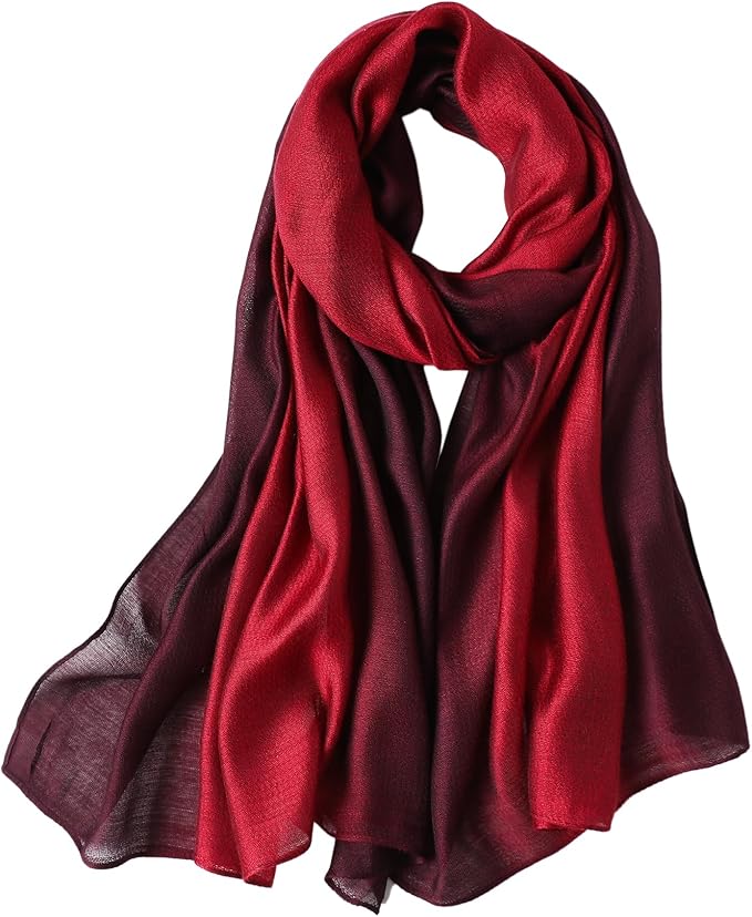 WINCESS.YU Women Gradient Scarf Long Shawls and Wraps Fashion Plain Pashmina Formal Scarf