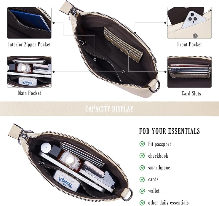 Small Crossbody Bags for Women, Cell Phone Bag Mini Over Wristlets Handbag Wallet Purse with Card Slots