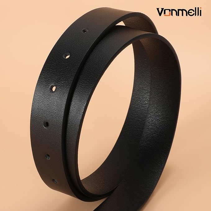 VONMELLI Women's Soft Faux Leather Belt for Jeans Pants Dress Fashion Ladies Waist Belt with Gold/Silvery Buckle