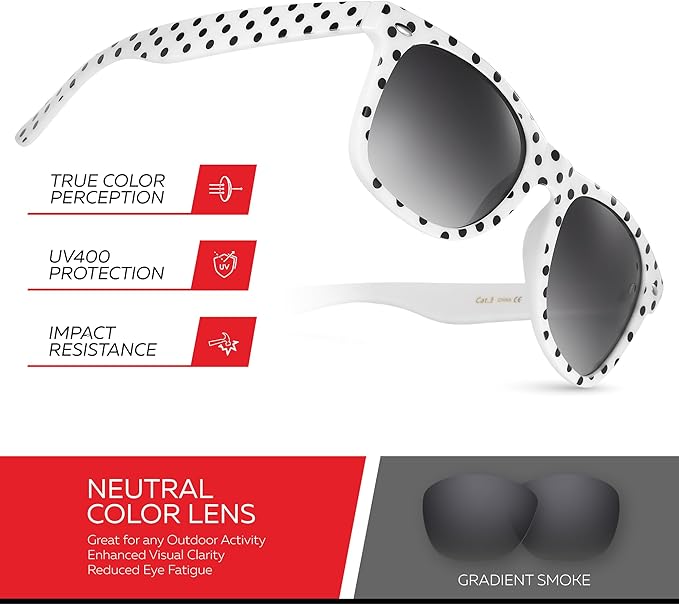 Retro Rewind Polka Dot Vintage Fashion Sunglasses for Women UV400