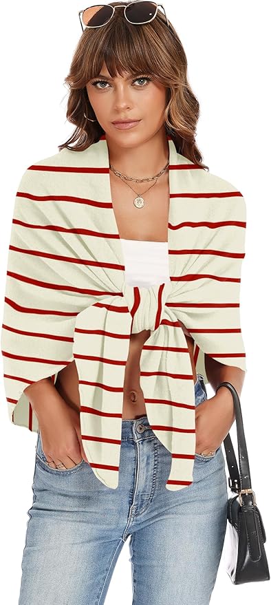 iWoo Women Soft Shawl Wraps kintted Open Front Poncho Sweater for Spring Fall Winter